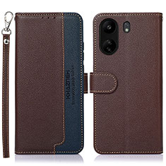 Funda de Cuero Cartera con Soporte Carcasa A09D para Xiaomi Poco C65 Marron