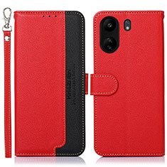 Funda de Cuero Cartera con Soporte Carcasa A09D para Xiaomi Poco C65 Rojo