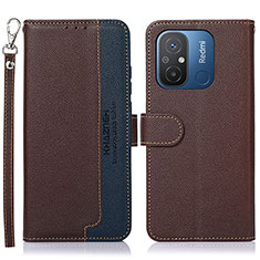 Funda de Cuero Cartera con Soporte Carcasa A09D para Xiaomi Redmi 11A 4G Marron