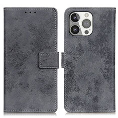 Funda de Cuero Cartera con Soporte Carcasa A10 para Apple iPhone 14 Pro Max Gris