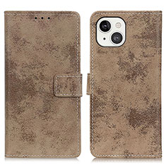 Funda de Cuero Cartera con Soporte Carcasa A10 para Apple iPhone 15 Caqui