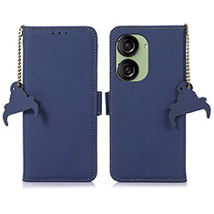 Funda de Cuero Cartera con Soporte Carcasa A10D para Asus ZenFone 10 Azul