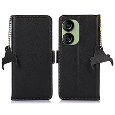 Funda de Cuero Cartera con Soporte Carcasa A10D para Asus ZenFone 10 Negro