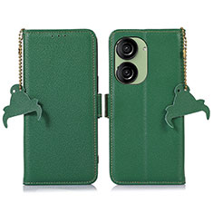 Funda de Cuero Cartera con Soporte Carcasa A10D para Asus ZenFone 10 Verde