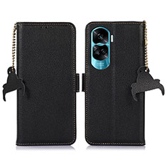 Funda de Cuero Cartera con Soporte Carcasa A10D para Huawei Honor 90 Lite 5G Negro