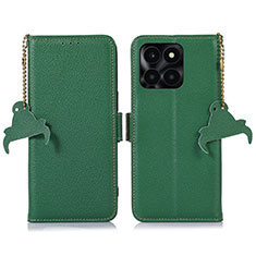 Funda de Cuero Cartera con Soporte Carcasa A10D para Huawei Honor X6a Verde