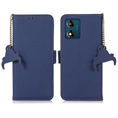 Funda de Cuero Cartera con Soporte Carcasa A10D para Motorola Moto E13 Azul