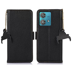 Funda de Cuero Cartera con Soporte Carcasa A10D para Motorola Moto Edge 40 Neo 5G Negro