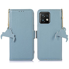 Funda de Cuero Cartera con Soporte Carcasa A10D para Motorola Moto Edge 40 Pro 5G Azul Claro