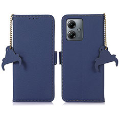 Funda de Cuero Cartera con Soporte Carcasa A10D para Motorola Moto G14 Azul