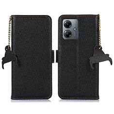 Funda de Cuero Cartera con Soporte Carcasa A10D para Motorola Moto G14 Negro