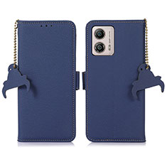 Funda de Cuero Cartera con Soporte Carcasa A10D para Motorola Moto G53 5G Azul