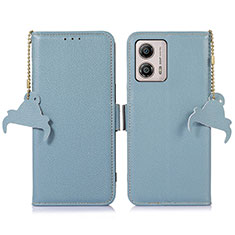 Funda de Cuero Cartera con Soporte Carcasa A10D para Motorola Moto G53 5G Azul Claro