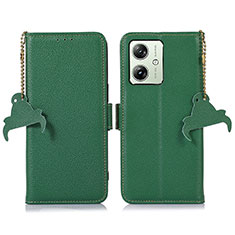 Funda de Cuero Cartera con Soporte Carcasa A10D para Motorola Moto G54 5G Verde