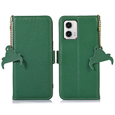 Funda de Cuero Cartera con Soporte Carcasa A10D para Motorola Moto G73 5G Verde