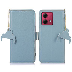 Funda de Cuero Cartera con Soporte Carcasa A10D para Motorola Moto G84 5G Azul Claro