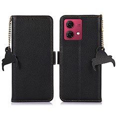 Funda de Cuero Cartera con Soporte Carcasa A10D para Motorola Moto G84 5G Negro