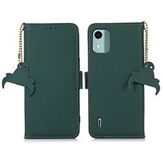 Funda de Cuero Cartera con Soporte Carcasa A10D para Nokia C12 Plus Verde