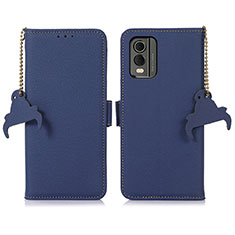 Funda de Cuero Cartera con Soporte Carcasa A10D para Nokia C210 Azul