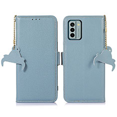 Funda de Cuero Cartera con Soporte Carcasa A10D para Nokia G22 Azul Claro