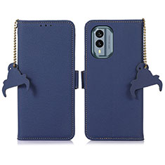 Funda de Cuero Cartera con Soporte Carcasa A10D para Nokia X30 5G Azul