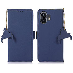 Funda de Cuero Cartera con Soporte Carcasa A10D para Nothing Phone 2 Azul