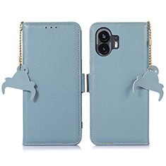 Funda de Cuero Cartera con Soporte Carcasa A10D para Nothing Phone 2 Azul Claro