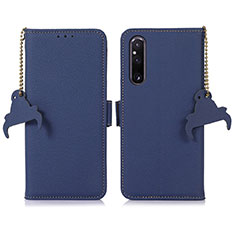 Funda de Cuero Cartera con Soporte Carcasa A10D para Sony Xperia 1 V Azul