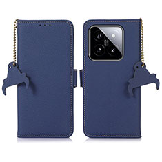 Funda de Cuero Cartera con Soporte Carcasa A10D para Xiaomi Mi 14 5G Azul