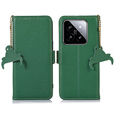 Funda de Cuero Cartera con Soporte Carcasa A10D para Xiaomi Mi 14 5G Verde