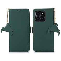 Funda de Cuero Cartera con Soporte Carcasa A11D para Huawei Honor X8b Verde