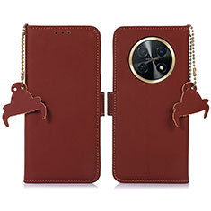 Funda de Cuero Cartera con Soporte Carcasa A11D para Huawei Nova Y91 Marron