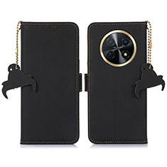 Funda de Cuero Cartera con Soporte Carcasa A11D para Huawei Nova Y91 Negro