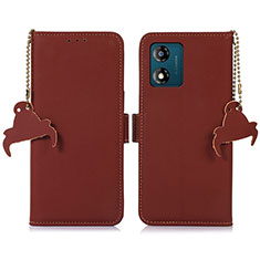 Funda de Cuero Cartera con Soporte Carcasa A11D para Motorola Moto E13 Marron