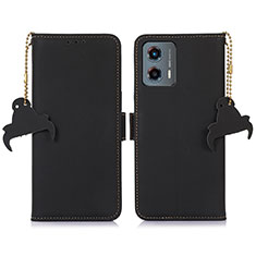 Funda de Cuero Cartera con Soporte Carcasa A11D para Motorola Moto G 5G (2023) Negro