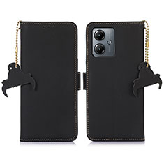 Funda de Cuero Cartera con Soporte Carcasa A11D para Motorola Moto G14 Negro