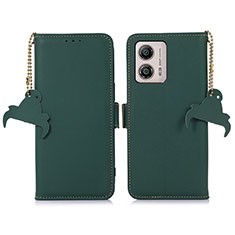 Funda de Cuero Cartera con Soporte Carcasa A11D para Motorola Moto G53 5G Verde