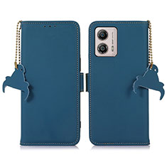 Funda de Cuero Cartera con Soporte Carcasa A11D para Motorola Moto G53y 5G Azul