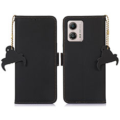 Funda de Cuero Cartera con Soporte Carcasa A11D para Motorola Moto G53y 5G Negro