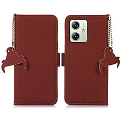 Funda de Cuero Cartera con Soporte Carcasa A11D para Motorola Moto G54 5G Marron