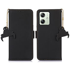 Funda de Cuero Cartera con Soporte Carcasa A11D para Motorola Moto G54 5G Negro