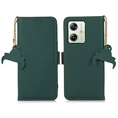 Funda de Cuero Cartera con Soporte Carcasa A11D para Motorola Moto G54 5G Verde