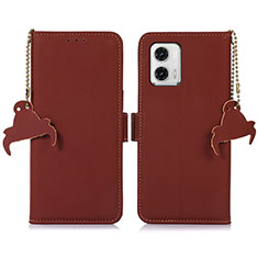 Funda de Cuero Cartera con Soporte Carcasa A11D para Motorola Moto G73 5G Marron