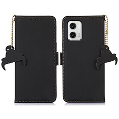 Funda de Cuero Cartera con Soporte Carcasa A11D para Motorola Moto G73 5G Negro