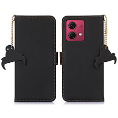 Funda de Cuero Cartera con Soporte Carcasa A11D para Motorola Moto G84 5G Negro