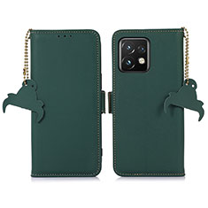 Funda de Cuero Cartera con Soporte Carcasa A11D para Motorola Moto X40 5G Verde