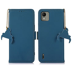 Funda de Cuero Cartera con Soporte Carcasa A11D para Nokia C110 Azul