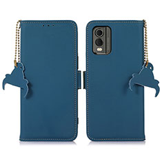 Funda de Cuero Cartera con Soporte Carcasa A11D para Nokia C210 Azul