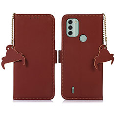 Funda de Cuero Cartera con Soporte Carcasa A11D para Nokia C31 Marron