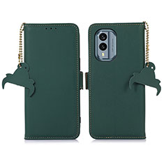 Funda de Cuero Cartera con Soporte Carcasa A11D para Nokia X30 5G Verde